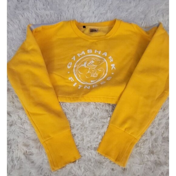 Gymshark Womens Yellow Crop Sweatshirt Size Med Athletic - Picture 3 of 14